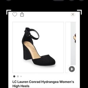 LC Lauren Conrad Hydrangea Black Women's Heels